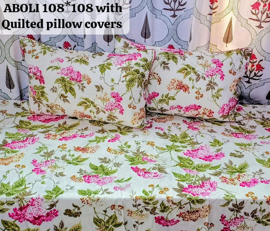 ABOLI & ANOKHI 108*108 WITH LACED PILLOW COVERS