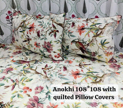 Pure cotton super king size bedsheet with 2 pillow covers