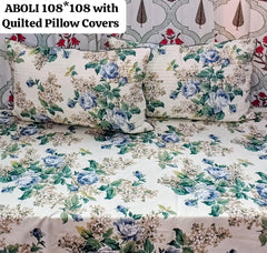 Pure cotton super king size bedsheet with 2 pillow covers