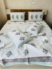 HANDBLOCK JAIPURI PRINTED 6 PCS COMFORTER SET