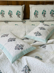 HANDBLOCK JAIPURI PRINTED 6 PCS COMFORTER SET