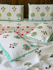 HANDBLOCK JAIPURI PRINTED 6 PCS COMFORTER SET