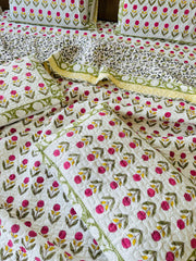 HANDBLOCK JAIPURI PRINTED 6 PCS COMFORTER SET