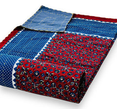 Jaipuri Printed Double Bed Size Kantha Work Bedcover