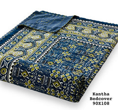 Jaipuri Printed Double Bed Size Kantha Work Bedcover