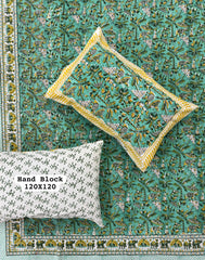 *Pure Hand Block Jumbo King Size Cotton Bedsheets with 2 Zipped Reversable Pillow Covers*✨