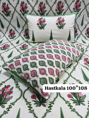 King Size Handlook Bedsheets with 2 Pillow Covers