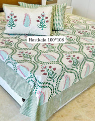 King Size Handlook Bedsheets with 2 Pillow Covers