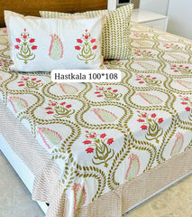 King Size Handlook Bedsheets with 2 Pillow Covers
