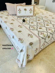 King Size Handlook Bedsheets with 2 Pillow Covers