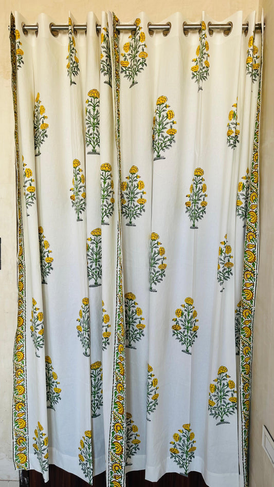 HANDBLOCK DOOR CURTAINS 7 Ft