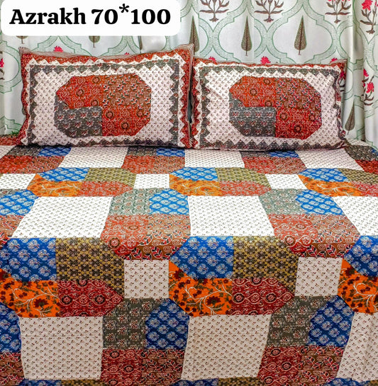 Deewan size bedsheet with 2 pillow covers