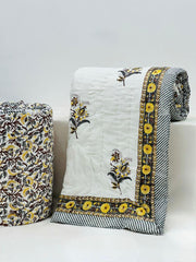 PREMIUM JAIPURI HAND BLOCK DOUBLE BED HAND QUILT ( RAZAI ) 90X108