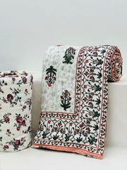 PREMIUM JAIPURI HAND BLOCK DOUBLE BED HAND QUILT ( RAZAI ) 90X108