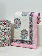 PREMIUM JAIPURI HAND BLOCK DOUBLE BED HAND QUILT ( RAZAI ) 90X108