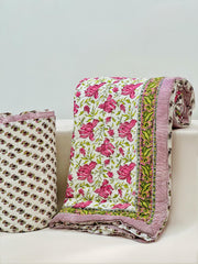 PREMIUM JAIPURI HAND BLOCK DOUBLE BED HAND QUILT ( RAZAI ) 90X108