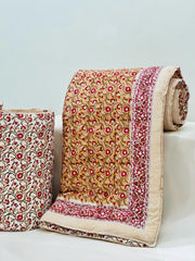 PREMIUM JAIPURI HAND BLOCK DOUBLE BED HAND QUILT ( RAZAI ) 90X108