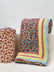 PREMIUM JAIPURI HAND BLOCK DOUBLE BED HAND QUILT ( RAZAI ) 90X108