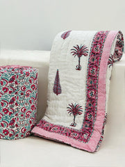 PREMIUM JAIPURI HAND BLOCK DOUBLE BED HAND QUILT ( RAZAI ) 90X108