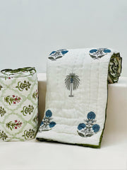 PREMIUM JAIPURI HAND BLOCK DOUBLE BED HAND QUILT ( RAZAI ) 90X108