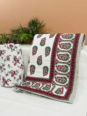 PREMIUM JAIPURI HAND BLOCK DOUBLE BED HAND QUILT ( RAZAI ) 90X108