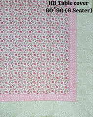 Handblock printed Casemate Dinning Table cover for 6 Seater