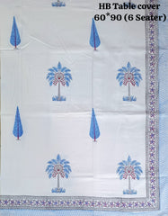 Handblock printed Casemate Dinning Table cover for 6 Seater