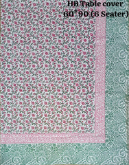 Handblock printed Casemate Dinning Table cover for 6 Seater