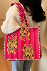 HANDMADE QUILTED TOTE BAG 13 by 13 inches