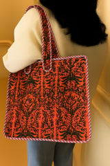 HANDMADE QUILTED TOTE BAG 13 by 13 inches