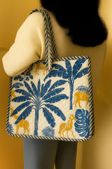 HANDMADE QUILTED TOTE BAG 13 by 13 inches