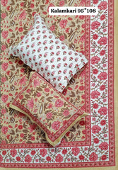 King Size Pure Cotton Bedsheets with 2 Pillow Covers