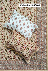 King Size Pure Cotton Bedsheets with 2 Pillow Covers