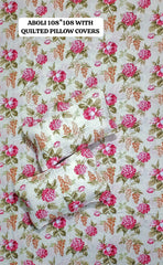 Pure cotton super king size bedsheet with 2 pillow covers