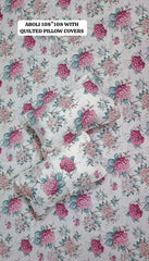 Pure cotton super king size bedsheet with 2 pillow covers