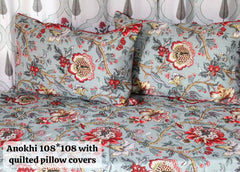 Pure cotton super king size bedsheet with 2 pillow covers