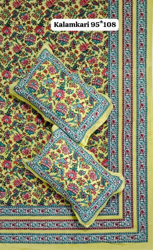 King Size Pure Cotton Bedsheets with 2 Pillow Covers