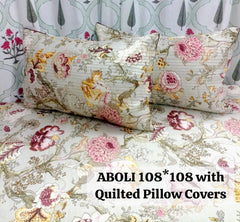 Pure cotton super king size bedsheet with 2 pillow covers