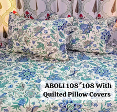 Pure cotton super king size bedsheet with 2 pillow covers