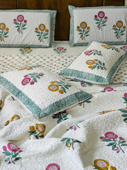 HANDBLOCK JAIPURI PRINTED 6 PCS COMFORTER SET