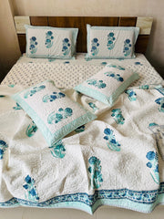 HANDBLOCK JAIPURI PRINTED 6 PCS COMFORTER SET