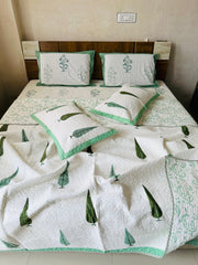 HANDBLOCK JAIPURI PRINTED 6 PCS COMFORTER SET