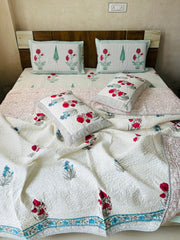 HANDBLOCK JAIPURI PRINTED 6 PCS COMFORTER SET