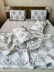 HANDBLOCK JAIPURI PRINTED 6 PCS COMFORTER SET