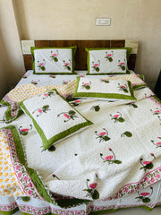 HANDBLOCK JAIPURI PRINTED 6 PCS COMFORTER SET
