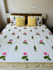 Launching New Handblock king size Bedsheet with 2 Pillow Cover & 2 Cushion Covers