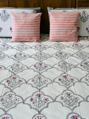 Launching New Handblock king size Bedsheet with 2 Pillow Cover & 2 Cushion Covers