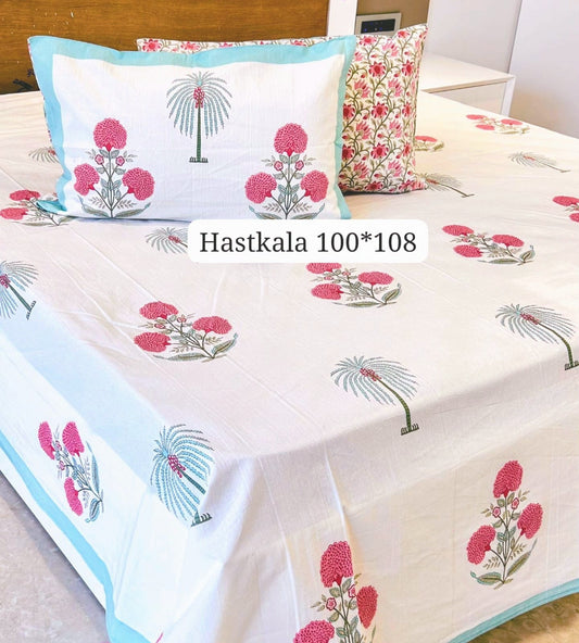 King Size Handlook Bedsheets with 2 Pillow Covers