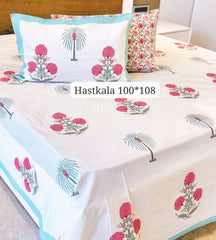 King Size Handlook Bedsheets with 2 Pillow Covers