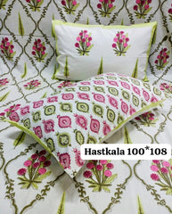 King Size Handlook Bedsheets with 2 Pillow Covers